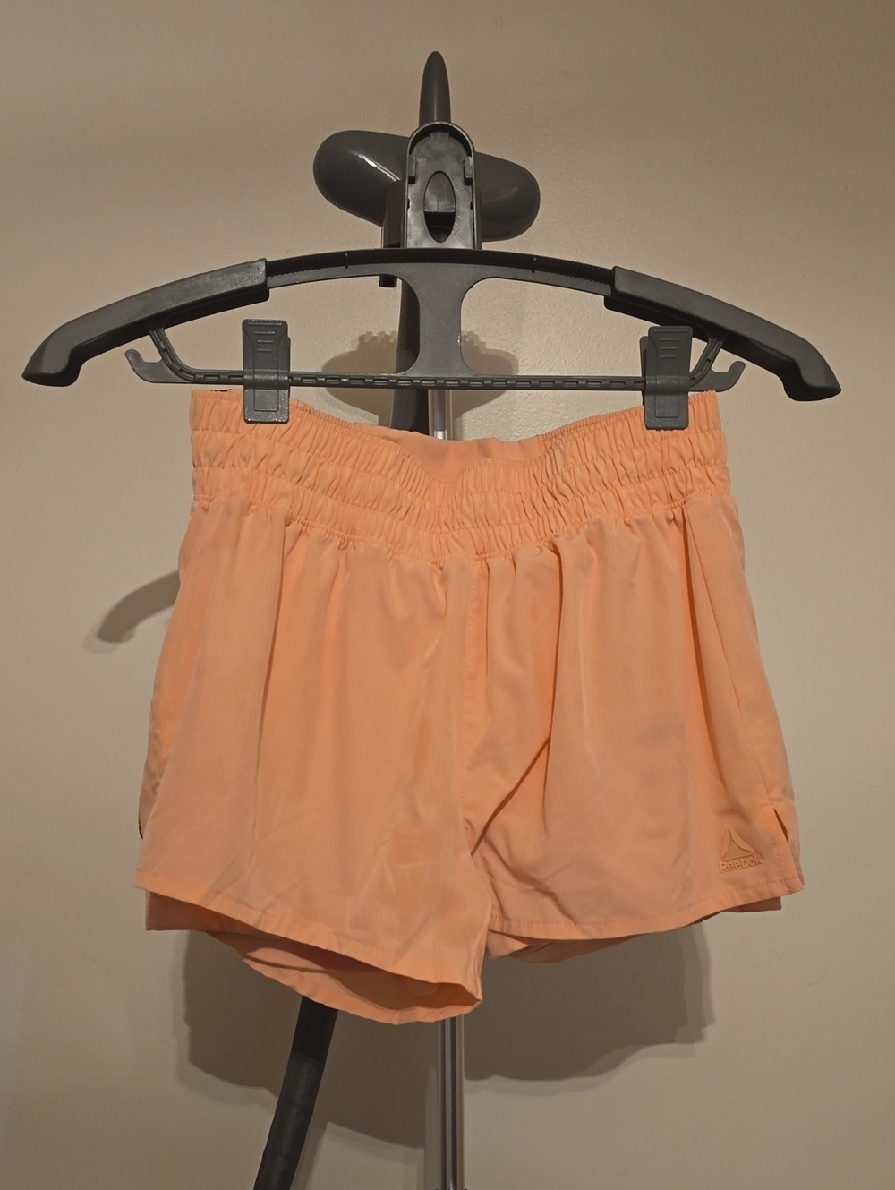 Reebok Peach Women's Athletic Shorts with Smocked Waistband